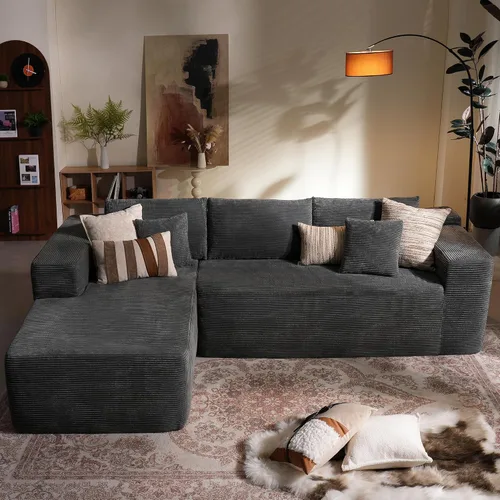 Vista 20 de HOOOWOOO Cloud - Sofás seccionales para sala de estar, sofá modular sin montaje, 110 x 79 pulgadas, de pana afelpada, juego de sofá grande