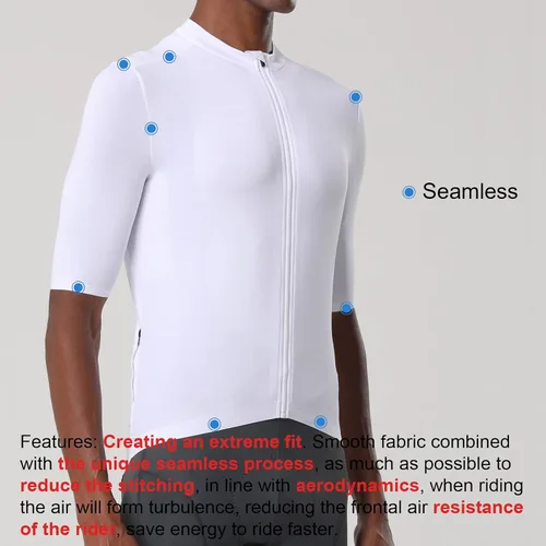 Vista 7 de YKYWBIKE Cycling Jersey Men Aero Race Fit, Road Bike Jersey Short Sleeved Moisture Wicking, Breathable,Zip Pocket,UPF50