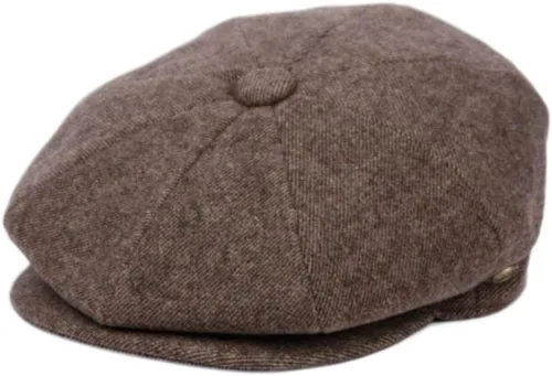 Vista 28 de Hombres de lana Newsboy Cabbies Otoño Invierno Clásico Patchwork Plaid Apple Cap Golf Sombrero Multicolor