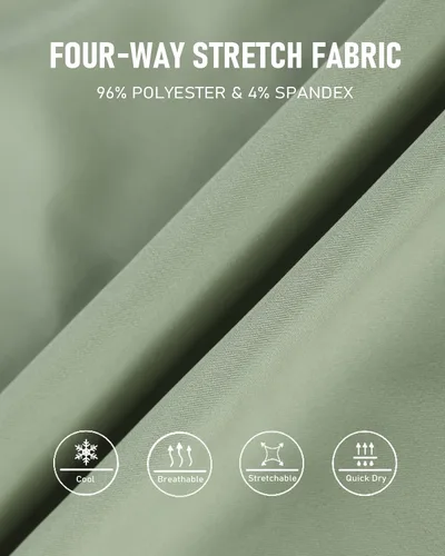 Vista 5 de Lesmart Pantalones de golf para hombre, elásticos, ajustados, ligeros, transpirables, de ajuste seco, con bolsillos