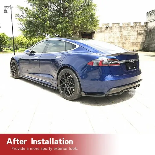 Vista 2 de Alerón trasero para maletero Tesla Modelo S 2012-2025, ala trasera, ala trasera, ala trasera, ala de alerón, compatible con salida de fábrica
