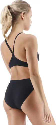 Vista 3 de TYR Sport - Bikini de entrenamiento Durafast de tono sólido para mujer con espalda tipo diamante
