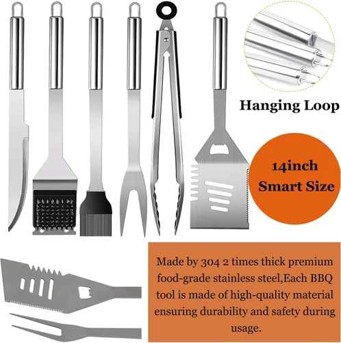 Vista 3 de MUJUZE - Accesorios para parrilla, regalos de barbacoa para hombres, juegos de parrilla para papá, accesorios de barbacoa con delantal para papá