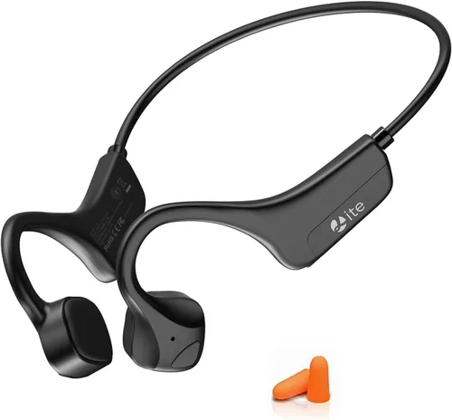 Vista 10 de Auriculares Bluetooth impermeables de conducción ósea Auriculares abiertos Auriculares azules con micrófono, auriculares Bluetooth con micrófono