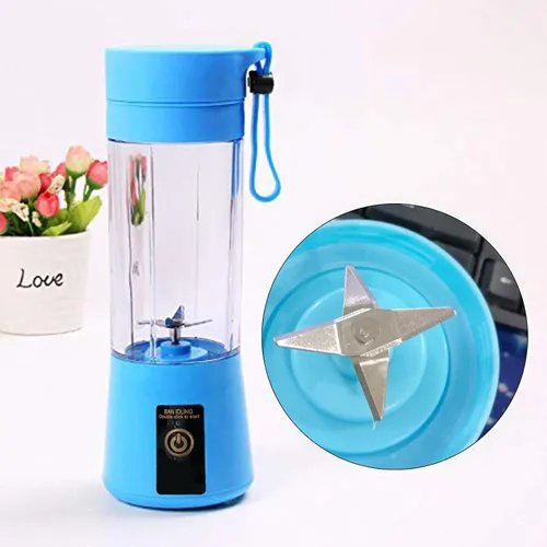 Vista 8 de Licuadora portátil para batidos y licuados, mini licuadora portátil, licuadora portátil de tamaño personal, ideal para batidos, mezcla de hielo, Azul