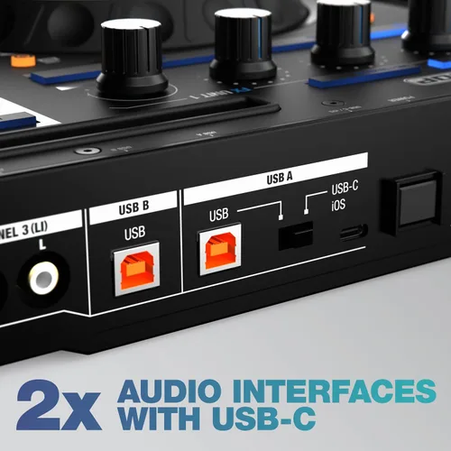 Vista 6 de Reloop Mixon 8 Pro Controlador DJ de 4 canales, negro
