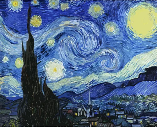 Vista 11 de Serie de Obras Maestras de Vincent Van Gogh Pintura por Números para Adultos de Tucocoo, Kits de Pintura por Números para Adultos DIY