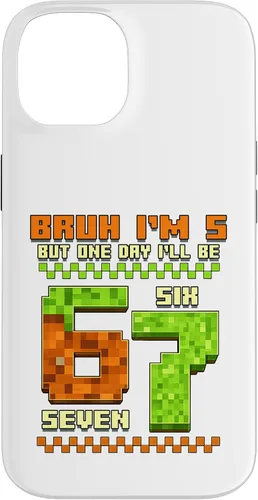 Vista 4 de Bruh I'm 5 But One-Day I'll Be 67 Retro 5th Birthday Kids Case for iPhone 17