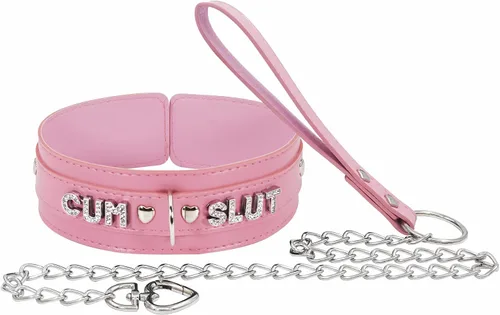 Vista 3 de paloli Pink Choker Necklace for Women Leather Collar Fluffy Punk Leash Neck Choker Gothic Cosplay Sexy Jewelries