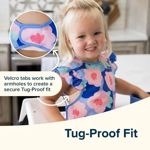 Vista 7 de Tiny Twinkle Baberos para bebé a prueba de desorden Paquete de 2 baberos impermeables para comer Delantal de bebé para alimentación, lavable a
