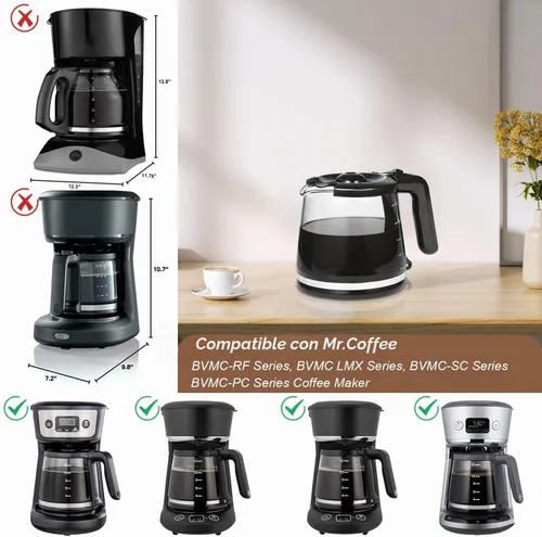 Vista 3 de Cafetera de repuesto para cafetera de 12 tazas compatible con Mr. Coffee