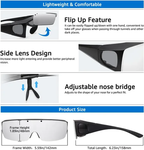 Vista 5 de Gafas de sol polarizadas para hombre con lentes espejadas