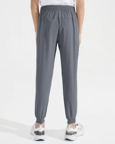 Vista 2 de Pantalones deportivos ligeros para niños y jóvenes, de secado rápido, pantalones deportivos con bolsillos con cremallera