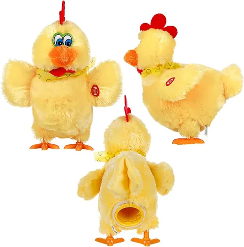 Vista 3 de Juguetes de Pascua Pollo Poner Huevo Eléctrico Peluche Loco Pollo Loco con Sonido Musica Animal
