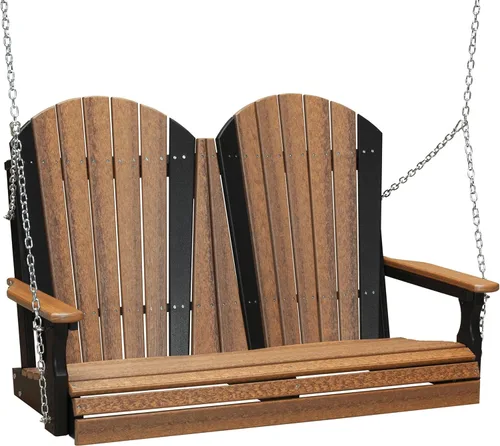 Vista 11 de LuxCraft Columpio Adirondack de 4' - Disponible en 22 colores Caoba antigua