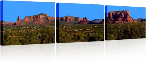 Vista 21 de TUMOVO Austin Skyline - Arte de pared con vista panorámica de la colina de Texas Hill Country impresiones sobre lienzo, 5 piezas de pinturas