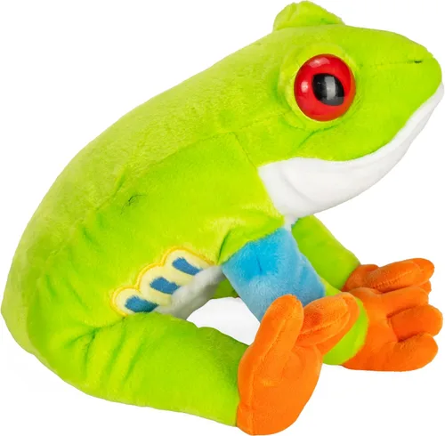 Vista 7 de Wild Republic Peluche de rana de árbol de ojos rojos, animal de peluche, regalo para niños, Cuddlekins de 12 pulgadas