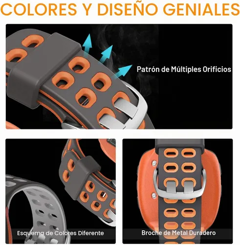 Vista 5 de ANCOOL Correa de reloj compatible con Garmin Forerunner 310XT, correa de reloj de silicona suave de repuesto para reloj inteligente Forerunner Gris