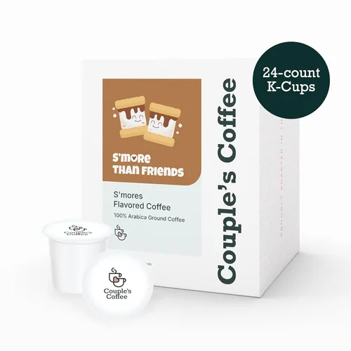 Vista 5 de Couple's Coffee K-Cups Café con sabor S'more Regresa a las familias militares S'more Than Friends Café gourmet con sabores de chocolate