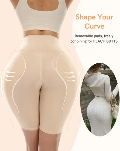 Vista 6 de Almohadillas moldeadoras para la cadera, ropa interior acolchada con control de abdomen para mujer, bragas con levantamiento de glúteos, faja