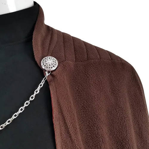 Vista 5 de Count Dooku - Disfraz de cosplay para hombre, camiseta de Dooku, pantalones de capa, bata de uniforme de Halloween