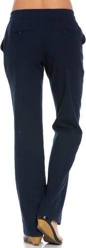 Vista 2 de Pantalones cómodos de lino con cordón y cintura elástica para mujer