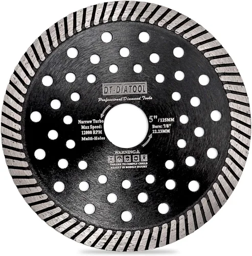 Vista 8 de DT-DIATOOL Hoja de diamante de 4 pulgadas para bloque de mármol de granito Disco de corte de diamante con segmentos Turbo y múltiples agujeros