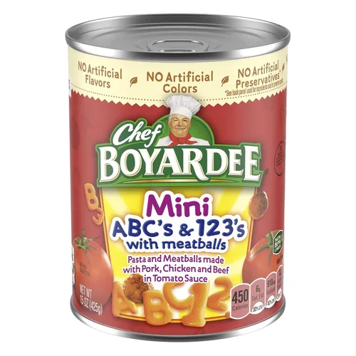 Vista 8 de Chef Boyardee Mini ABC y 123 con albóndigas, 15 onzas, paquete de 4