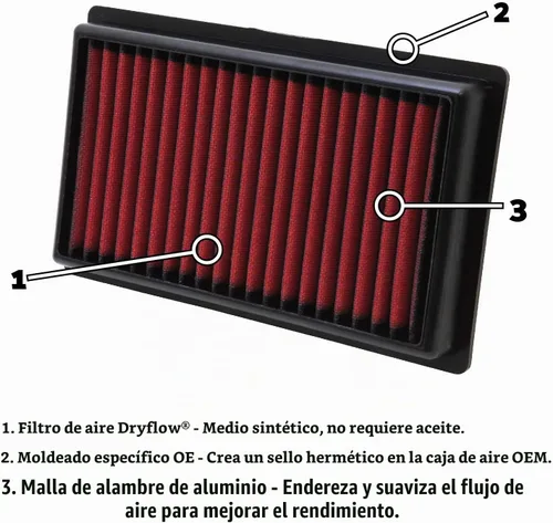Vista 2 de AEM 28-20129 Filtro de aire Dryflow