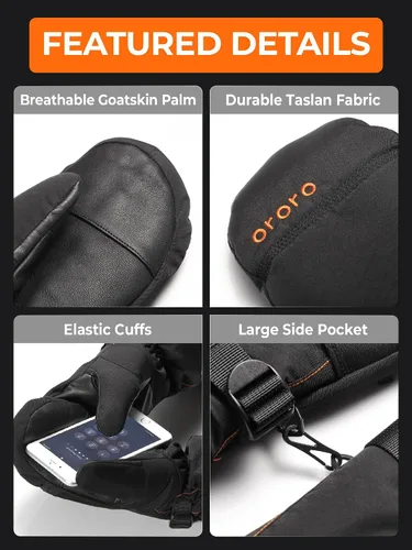 Vista 4 de ORORO Guantes calefactados para mujeres y hombres, guantes calefactados recargables para esquí, senderismo y manos artríticas