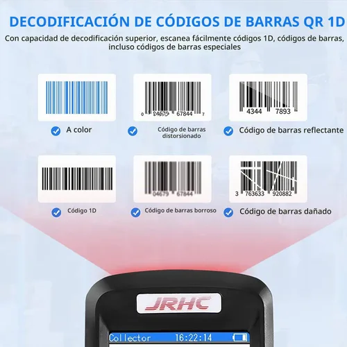 Vista 3 de Escáner de inventario, contador de coleccionista JRHC 2.4G inalámbrico 1D, escáner de código de barras láser de larga distancia de transmisión