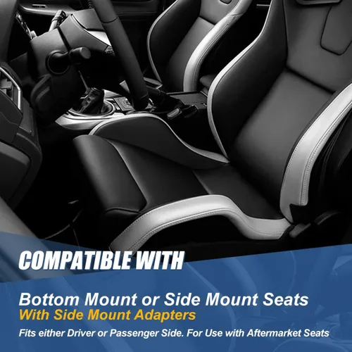 Vista 6 de Auto Dynasty Deslizadores de asiento, universal para asiento delantero de carreras, asiento de carreras, deslizador de doble bloqueo, lado