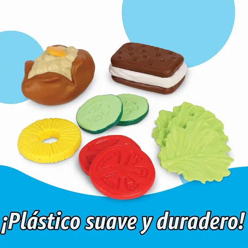 Vista 5 de Learning Resources Paquetes de desayuno, comida y cena de juguete New Sprouts, 3 juegos, alimentos de juguete para niños, de 2 años en adelante