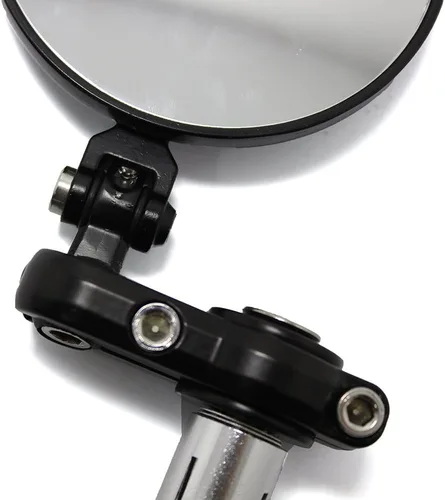 Vista 6 de Espejos laterales plegables negros de 3 pulgadas, redondos, 7/8 pulgadas, para Harley Davidson Kawasaki Suzuki Yamaha Cruiser Dirt Bike Scooter ATV