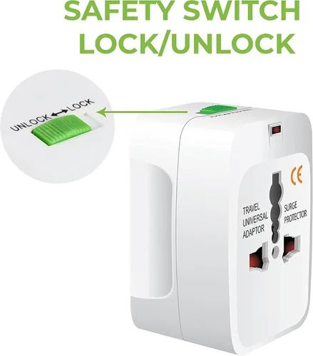 Vista 5 de El adaptador de corriente mundial funciona para Videocon Graphite 1 es universal para el 90% de los viajes entre US/EU/CN/AUS/NZ/UK