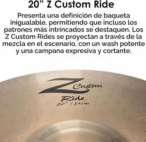 Vista 3 de Zildjian Z40120 20" Z Platillo de paseo personalizado