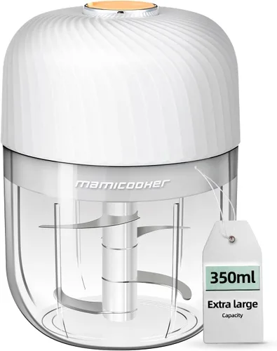 Vista 8 de Picador eléctrico de ajo, mini picador portátil de verduras, molinillo de ajo de 8.5 fl oz, triturador de cebolla, licuadora a verduras, procesador