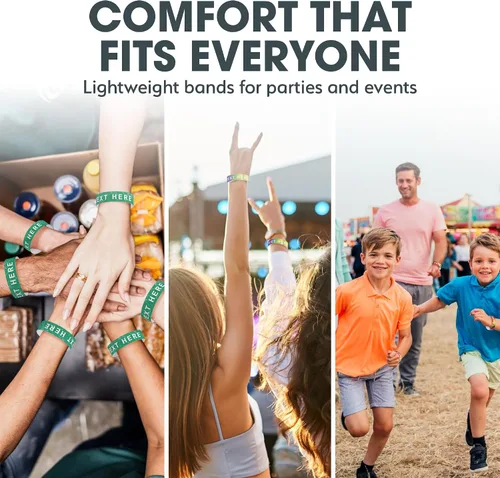 Vista 5 de Pulseras personalizables Reminderband para eventos – Pulseras personalizadas para uso en eventos, pulseras de seguridad personalizadas para Cerveza