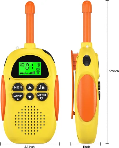 Vista 3 de HPROMOT Walkie Talkies para niños recargables, juguetes para niños de 3 a 12 años, niños y niñas, paquete de 2 unidades de radios de dos vías