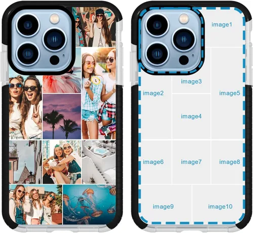 Vista 10 de Funda de teléfono personalizada para iPhone 16, 15, 14, 13, 12, 11 Pro Max Plus, collage de fotos personalizadas con múltiples imágenes, resistente