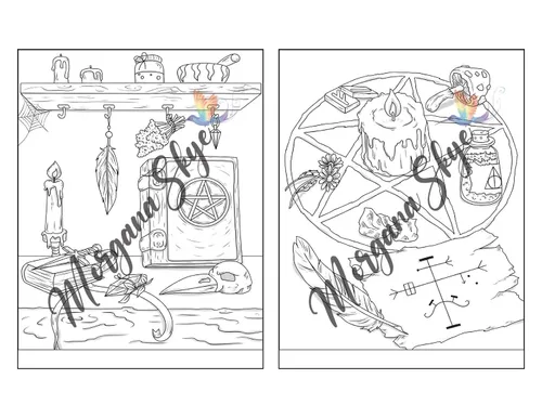 Vista 4 de Witchcraft Coloring Book for Adults Channel Your Creative Energy and Discover the Magic of Plants, Herbs, Crystals, and Beyond