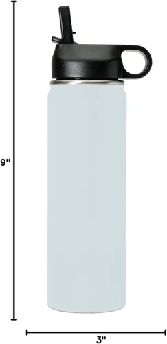 Vista 7 de LaserGram Botella de agua personalizada, soporte de mano de gimnasta, acero inoxidable de doble pared aislada al vacío con popote superior, regalo