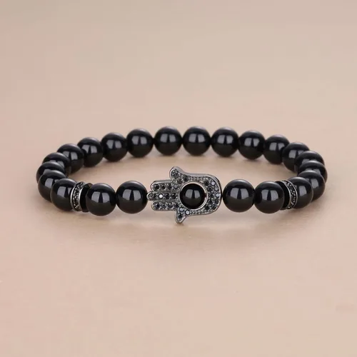 Vista 6 de COAI Pulsera de mano Hamsa, pulsera de protección contra el mal de ojo para hombres y mujeres