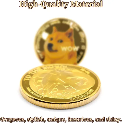 Vista 3 de Colección de monedas Dogecoin, moneda virtual de perrito, moneda Shiba Inu chapada en oro y plata conmemorativa Ccoin