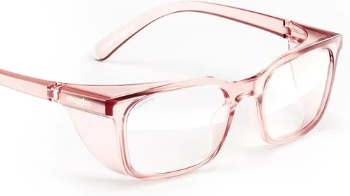 Vista 13 de Stoggles Lentes de seguridad con certificación Rectangular Z87.1, luz azul, lente de bloqueo UV, escudo superior y lateral, antivaho y elegantes