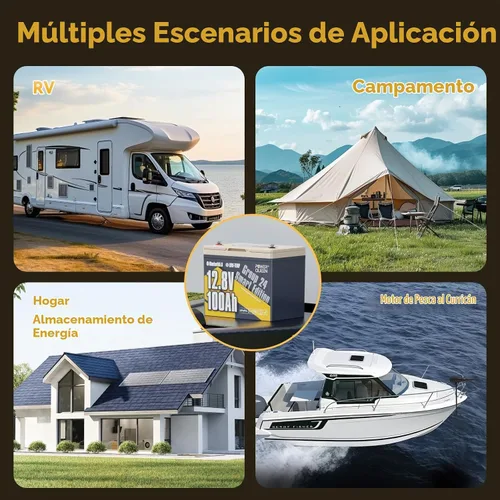 Vista 8 de Power Queen - Batería de litio LiFePO4 de 12 V 100 Ah para RV, marina, remolque