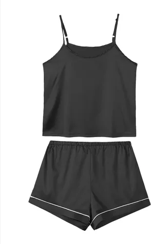 Vista 3 de LYANER Conjunto de pijama para mujer, 7 piezas, satén de seda, ropa de dormir, camisola y camisa