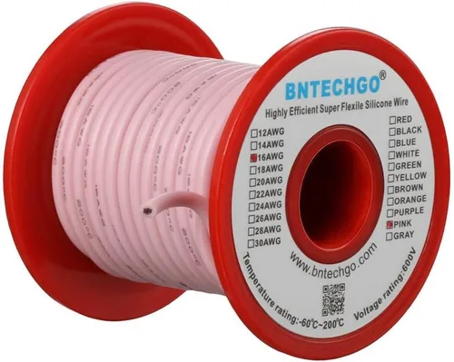 Vista 32 de BNTECHGO Alambre de silicona de calibre 16 rojo y negro cada 25 pies 2 Alambre de silicona calibre 16 rojo y negro