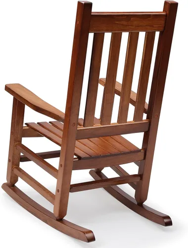 Vista 4 de Mecedora de Porche de Madera para Niños - Perfecta para Interiores o Exteriores, Mecedora de Porche para Todo Clima para Jardín, Césped, Balcón