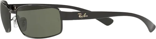 Vista 3 de Ray-Ban Lentes de sol rectangulares polarizados metálicos RB3364